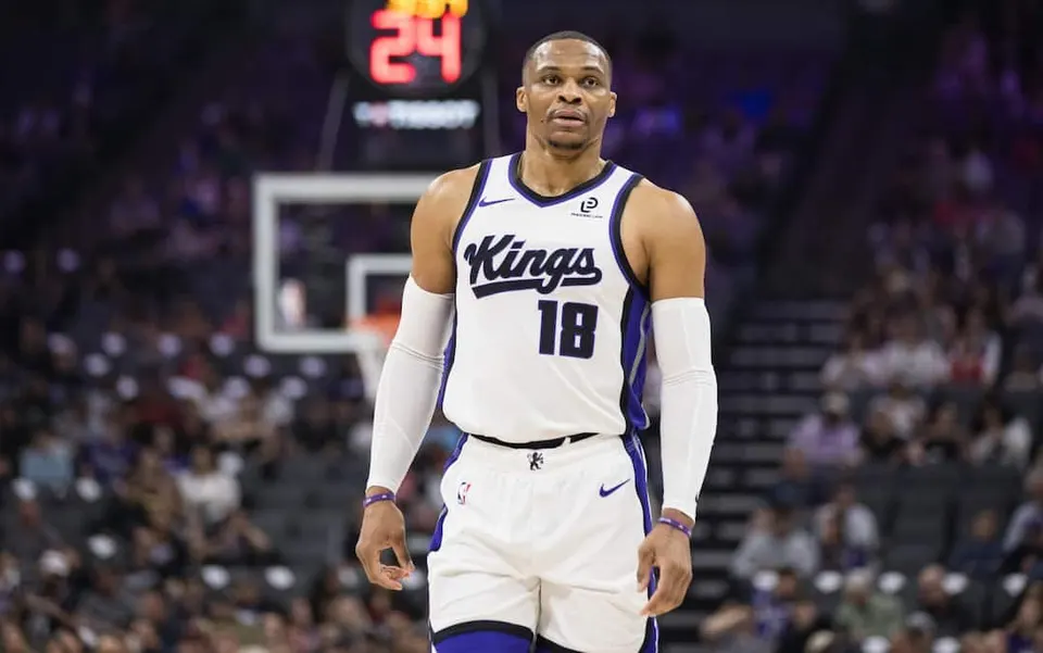 Russell Westbrook in maglia Kings nella sua ultima stagione.